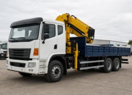 HOWO 6x4 used 8 t crane truck configuration illustration, front three-quarter view