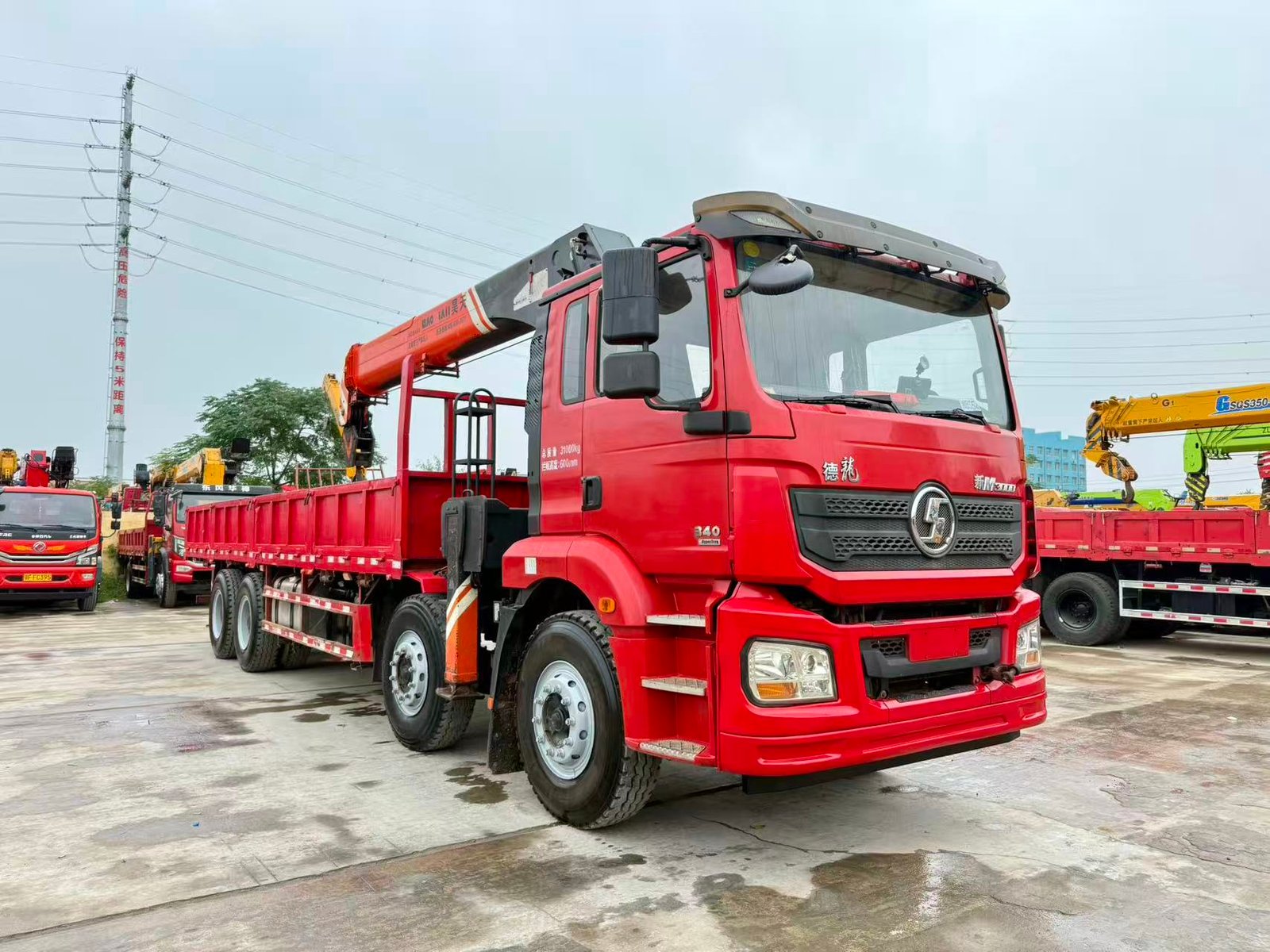 SHACMAN КМУ 340л.с. кран:HAOTIAN 14 т. кран-манипулятор 8×4